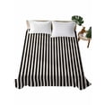thumbnail image 1 of Black Striped Flat Sheets Only Full Size, Soft Breathable Bed Top Sheets for Mattress, Modern Simple Farmhouse Beige Vintage Luxury Bedding Flat Sheets for Home Hotel Bedroom Bed Protection, 1 of 9