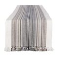 thumbnail image 1 of Black Striped Fringed Table Runner 14x72, 1 of 2