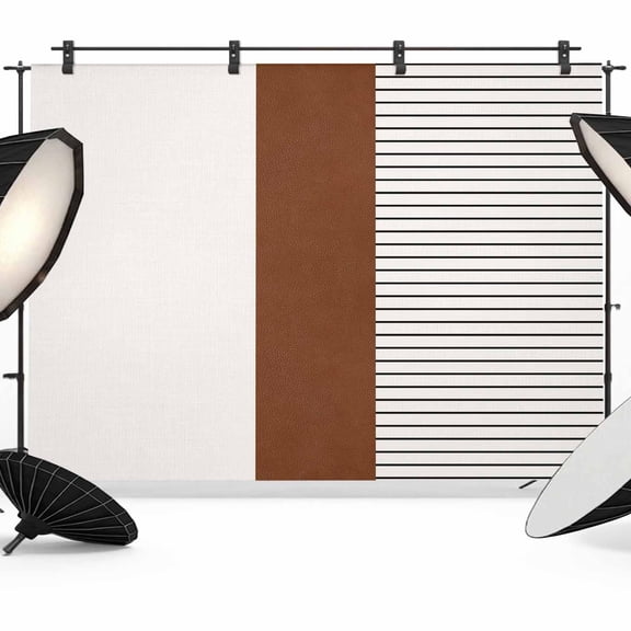 Black Striped Geometric Backdrop for Photoshoot,Photography Photo Studio Background Wall Backdrop,Modern Boho Brown Rustic Back Drop Banner Panel for Portraits Wedding Live Streaming Decor 7x5Ft