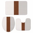 thumbnail image 1 of Black Striped Geometric Bath Mat 3 Piece Bathroom Rug Set, Modern Boho Brown Rustic Non Slip Bath Rug Contour Mat and Toilet Lid Cover, Absorbent Shower Mats Soft Bath Rugs and Mats Sets, 1 of 8