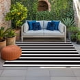 thumbnail image 1 of Black Striped Indoor Outdoor Rugs 5x8 Ft, Black and White Stripes Outdoor Patio Rugs Mat Washable Outside Area Rugs Carpet for Porch Deck RV Camping Pool Balcony Backyard, 1 of 9