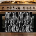 thumbnail image 1 of Black Striped Kitchen Towels Set of 1, Retro Wave Lines Texture Simple Absorbent Dish Towels for Kitchen, Microfiber Hand Towel, Quick Drying Tea Towel for Cleaning Decorative Dishcloths, 1 of 7