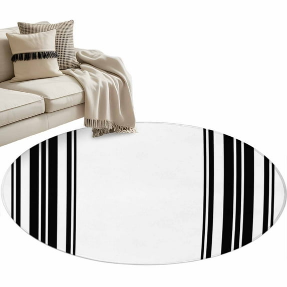 Black Striped Large Area Rugs for Bedroom Living Room, Soft Non Slip ...