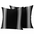 thumbnail image 1 of Black Striped Outdoor Pillow Covers, Waterproof Decorative Throw Pillowcases Set of 2, Farmhouse Black White Stripes Couch Cushion Cases with Zipper for Outside Patio Garden Sofa 18"x18", 1 of 9
