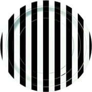 Black Striped Paper Dessert Plates, 7in, 8ct