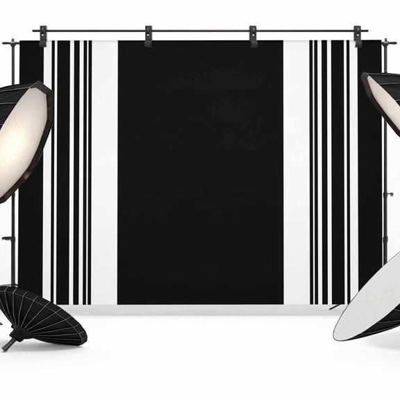 Black Striped Photography Backdrop 8x6FT, Modern Classic Stripe Rustic Farmhouse Country Photo Backdrops, Background for Photography Studio Photo Studio Background, Back Drop for Photoshoot