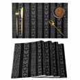 thumbnail image 1 of Black Striped Placemats Set of 4, Modern Abstract Art Geometric Stripes Placemats for Dining Table, Place Mats for Kitchen Tabletop, Waterproof Wipeable Dining Table Mats Set, 1 of 9
