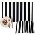 thumbnail image 1 of Black Striped Placemats Set of 4, Modern Farmhouse Black and White Stripes Washable Wipeable Table Mats for Dining Tables, Indoor Outdoor Kitchen Place Mats for Holiday Party Table Decor, 1 of 9