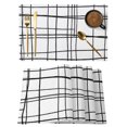 thumbnail image 1 of Black Striped Placemats Set of 6 Navy Indigo Contemporary Minimalist Art Place Mats Indoor Wipeable Table Mats Washable Cloth Dining Table Placemats for Kitchen Holiday Party Home Decor 13x19 Inch, 1 of 9