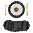thumbnail image 1 of Black Striped Round 13 Inch Placemats Set of 6, Modern Abstract Art Geometric Stripes HeatResistant Non Slip Place Mats for Dining Table, Wipeable Braided Kitchen Table Mats for Housewarming, 1 of 9