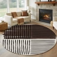 thumbnail image 1 of Black Striped Round Area Rug 7Ft Washable Circle Rugs for Dorm Laundry Room, Farmhouse Stripes Modern Abstract Art Non-Slip Carpet Floor Mats Indoor Outdoor Carpet Runner Aesthetic Home Decor, 1 of 8