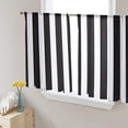 thumbnail image 1 of Black Striped Semi Sheer Curtains 45 Inch Length 2 Panels Set, Modern Farmhouse Black White Stripes Sheer Kitchen Curtain Privacy Voile Window Curtain for Living Room Bedroom Rod Pocket Drapes, 1 of 7