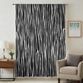 thumbnail image 1 of Black Striped Sheer Curtains 72 Inches Long, Retro Wave Lines Texture Simple Light Filering Curtains, Breathable Simi Curtain Privacy Drapes for Living Room Bedroom Lightweight Window Treatment, 1 of 9