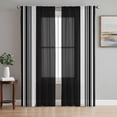 Black Striped Sheer Curtains for Living Room Bedroom, Modern Classic ...