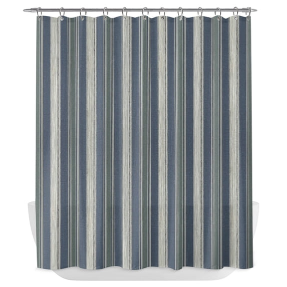 Black Striped Shower Curtain - Water Repellent Fabric Shower Curtains Washable, Farmhouse Stripes Modern Abstract Art Decorative Polyester Cloth Bathroom Curtains Modern Bath Decor 72"x72"