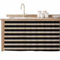 thumbnail image 1 of Black Striped Sink Skirt for Bathroom, Self-Adhesive Under Sink Curtain, Farmhouse Country Minimalist Brown Stripes Hide Pipes & Storage Fabric Cabinet Skirt Cover for Kitchen Laundry 32"x55", 1 of 8
