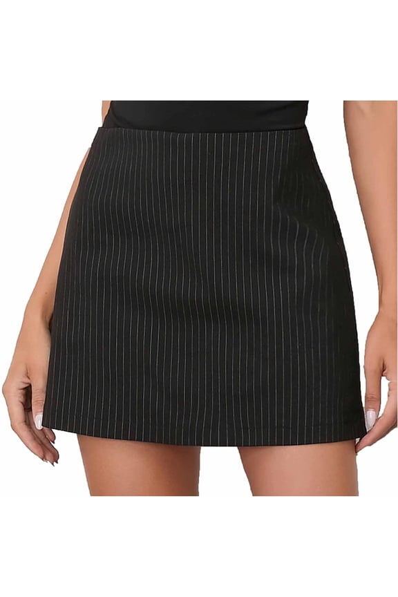 Black Striped with Slit Straight Leg Work Office Modest Skorts for Women Fall Winter Fleece Lined Sherpa Mini Little Skorts Pants Blazers Outfit Women Zip Up 2026 M