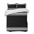thumbnail image 1 of Black Striped Summer Quilt Set Twin Size, Soft Microfiber Quilted Bedding Set with 2 Pillow Shams, Farmhouse Black White Stripes Lightweight All Season Bedspread Coverlet for Bedroom 68"x86", 1 of 6