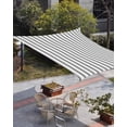 thumbnail image 1 of Black Striped Sun Shade Sail 8'x10' Rectangle Outdoor Shade Canopy, Black White Stripes Farmhouse Porch Shades Outdoor Sun Blocking Screen, Sunshade Cloth Covers for Patio/Deck/Garden, 1 of 5