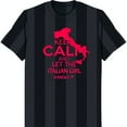thumbnail image 1 of Black Striped T-Shirt with Red Italian Boot Design & 'Keep Calm' Text, 1 of 5