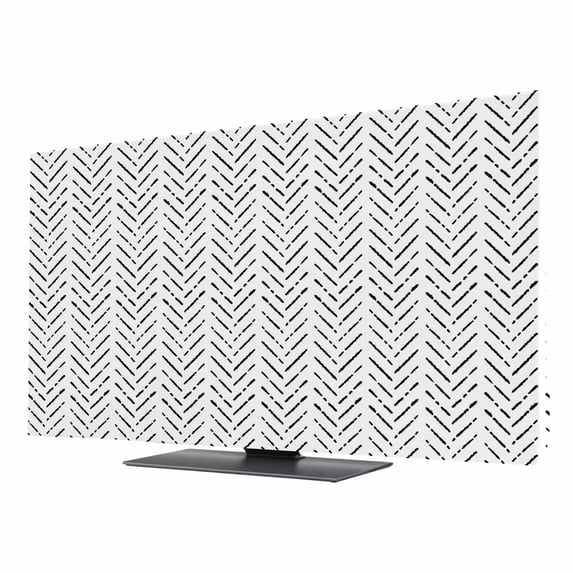 Black Striped TV Cover for 43 Inch Screen, Stretch Fabric Dustproof TV ...