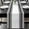 thumbnail image 1 of Black Striped Table Runner 48 Inches Long, Modern White Striped Abstract Art Aesthetics Kitchen Coffee Dining Table Decoration for Home Party Birthday Wedding Home Decor 13x48 Inches, 1 of 8