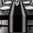 thumbnail image 1 of Black Striped Table Runner 72 Inches Long, Farmhouse Black White Stripes Kitchen Coffee Dining Table Decoration for Home Party Birthday Wedding Home Decor 14x72 Inches, 1 of 8