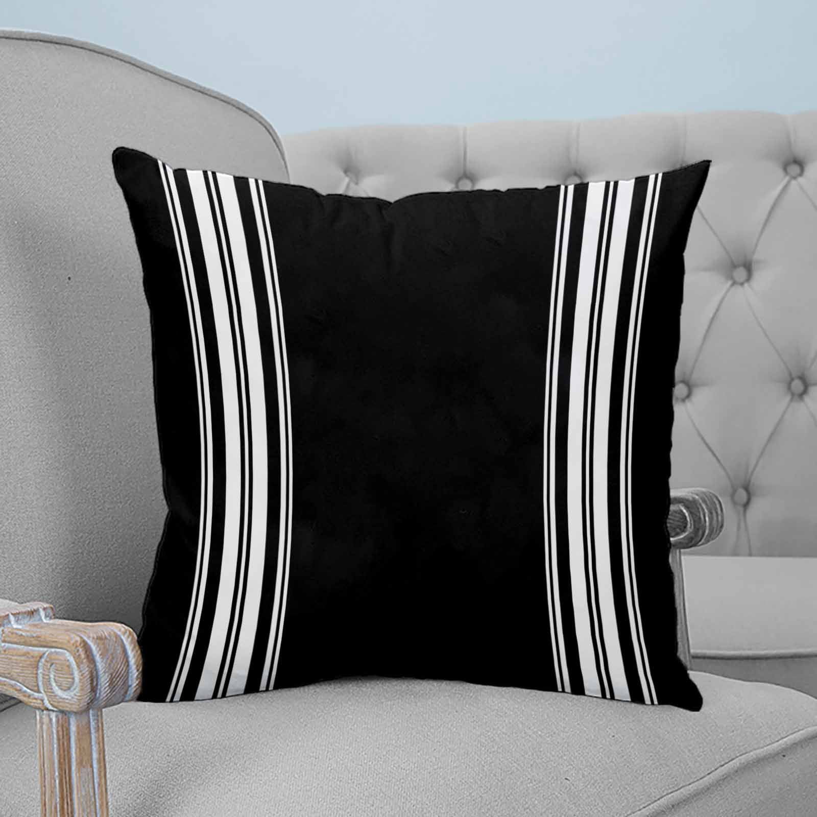 Take A Look About Black And White Striped Throw Pillow