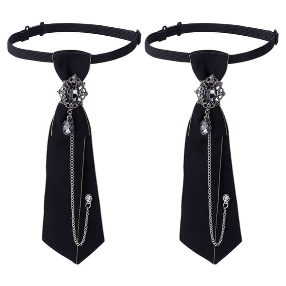 Black Striped Tie Uniform Tie Adjustable Necktie Ties Accessories for Women School Cosplay Costume DIY