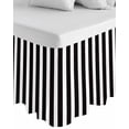 thumbnail image 1 of Black Striped Wrap Around Bed Skirts for California King Bed 18" Drop,Bed Skirt with Adjustable Elastic Belt Dust Ruffle Bed Valance for Bedroom Modern Farmhouse Black White Stripes Bed Frame Cover, 1 of 7