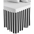 thumbnail image 1 of Black Striped Wrap Around Bed Skirts for King Bed 18" Drop,Bed Skirt with Adjustable Elastic Belt Dust Ruffle Bed Valance for Bedroom Hotel Modern Farmhouse Black and White Stripes Bed Frame Cover, 1 of 7