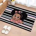 thumbnail image 1 of Black Stripes Bathroom Rug Washable 2x3 Entryway Rug Non Slip Cartoon Funny Pink Cute Bow Girl Striped Front Door Mat Low Pile Indoor Doormat Throw Floor Carpet for Kitchen Bedroom Entrance, 1 of 8