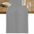 thumbnail image 1 of Black Stripes Cotton Linen Rectangle Table Runners 13"x48", Modern Farmhouse Striped Simple Classic Coffee Table Runner Dresser Scarves Luxury Table Runners for Wedding Party Banquet Dinner Decor, 1 of 8