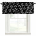 Black Stripes Line Valances for Windows Country Abstract Art Waves ...
