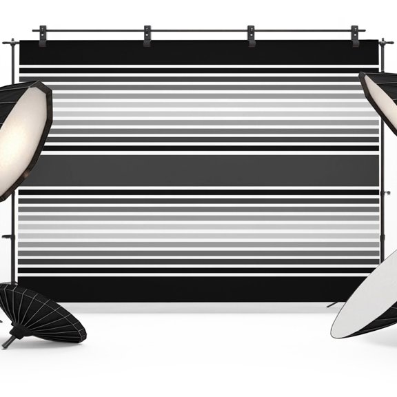 Black Stripes Photography Backdrop 7x5FT, Minimalist Stripe Modern Gradient Industrial Photo Backdrops, Background for Photography Studio Photo Studio Background, Back Drop for Photoshoot