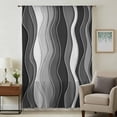 thumbnail image 1 of Black Stripes Sheer Curtains 54 Inches Long, Modern Simple Greyish Gradient Lines Light Filering Curtains, Breathable Simi Curtain Privacy Drapes for Kitchen Bathroom Small Window Treatment, 1 of 9