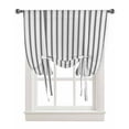 thumbnail image 1 of Black Stripes Tie Up Curtains for Kitchen Bathroom Bedroom Windows 63 Inch Length, Geometric Vertical Linens Modern Minimalism Balloon Drape Curtains Shade Rod Pocket Drapery Curtain Panel, 46"x63", 1 of 7