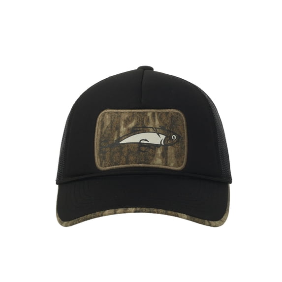 Mossy Oak® Black Foam Front Fishing Cap – New Bottomland Camo Patch, Snapback, One Size
