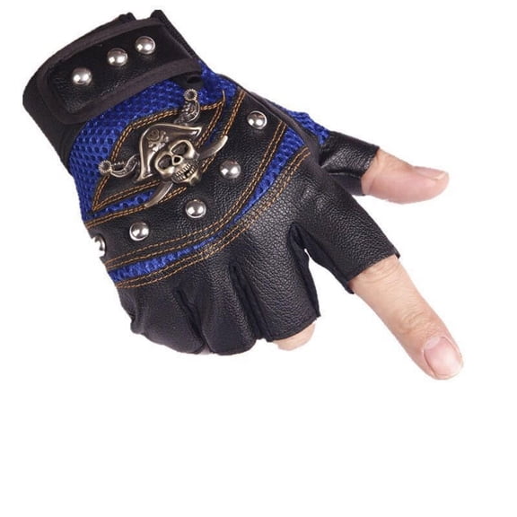 Black Studded Gloves Steampunk Gothic Gloves Punk Costume Rivet Motorcycle Car Driving Gloves Captain Fingerless Mittens 80s Rocker Costume Accessory