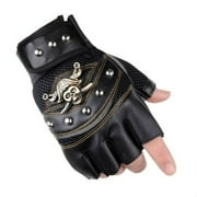 Black Studded Gloves Steampunk Gothic Gloves Punk Costume Rivet Motorcycle Car Driving Gloves Captain Fingerless Mittens 80s Rocker Costume Accessory