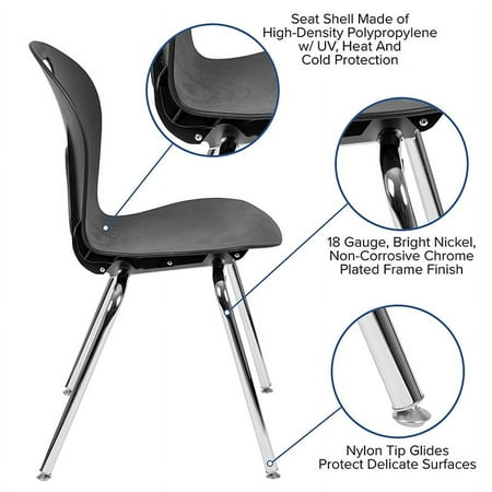 Black Student Stack Chair 18"