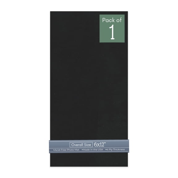 Black Suede 6x12 Uncut Art Mat Board - No Opening - 1 Mat