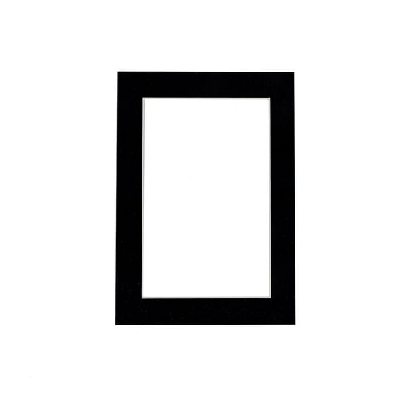 Black Suede Acid Free 11x14 Picture Frame Mats with White Core Bevel Cut for 8.5x11 Pictures - Fits