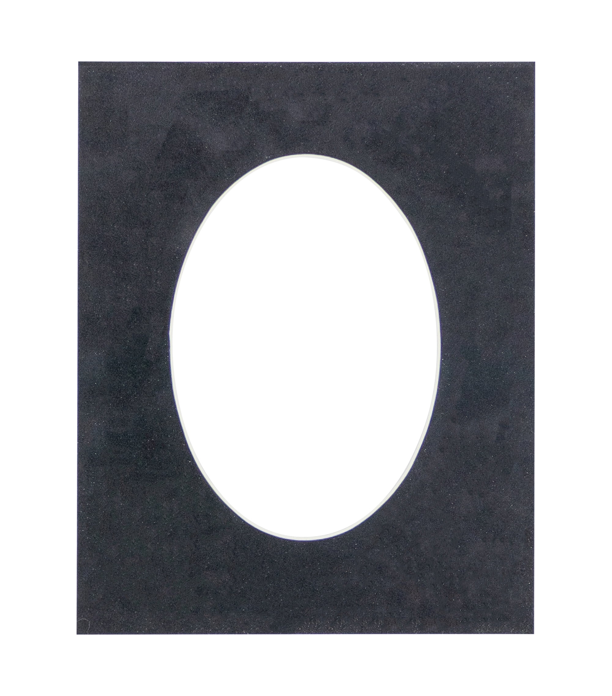 Black Suede Acid Free 6x7.5 Oval Picture Frame Mat with White Core ...