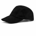 thumbnail image 1 of Black Suede Genuine Sheepskin Leather Baseball Cap - Adjustable Dad Hat, 1 of 5