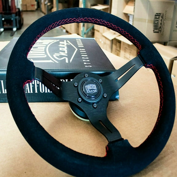 Black Suede Steering Wheel for Acura RSX ALL TL 97+ Honda Accord Civic US