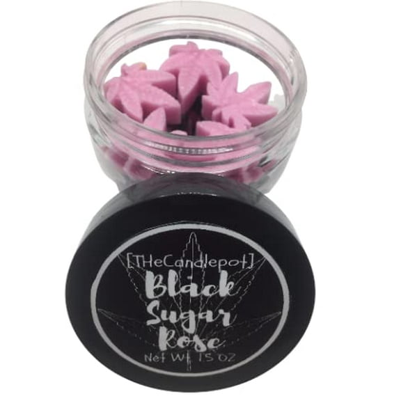 Black Sugar Rose Vanilla, Maple, & Fig Leaf Scented Potleaf Shaped Wax Melts 420 Stoner Gifts