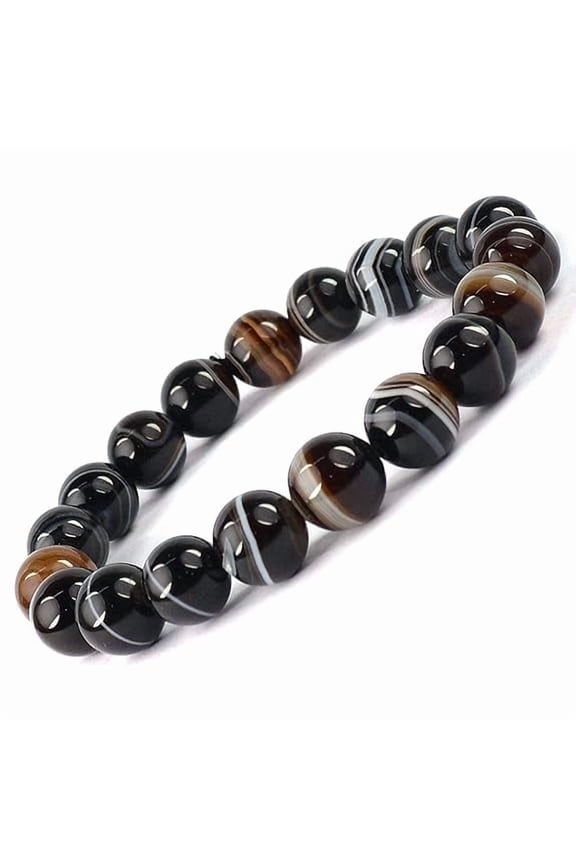 Black Sulemani strach elastic Bead Braclet 10 mm