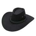 thumbnail image 1 of Black Summer Short Sleeve Jean Cowboy Adult Casual Solid Western Fashion Sun Hat Wide Brim Travel Cap, 1 of 2