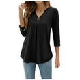 thumbnail image 1 of Black Summer T Shirts for Women, Polyester Women'S Tops Plus Size, Long Sleeve Womens Plus Size T Shirts, Blouse for Women, Solid Womens Plus Size Blouse, Weekend Solid Color Plus Size Spring Blouses, 1 of 9